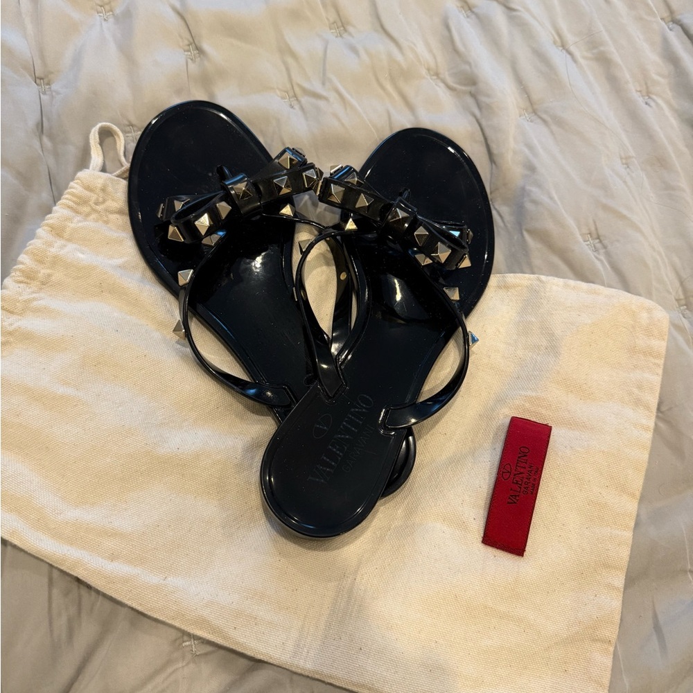 Valentino Black Studded Sandals